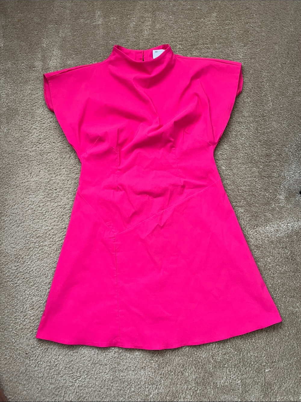 ASOS Hot Pink Mini Dress with High Neck